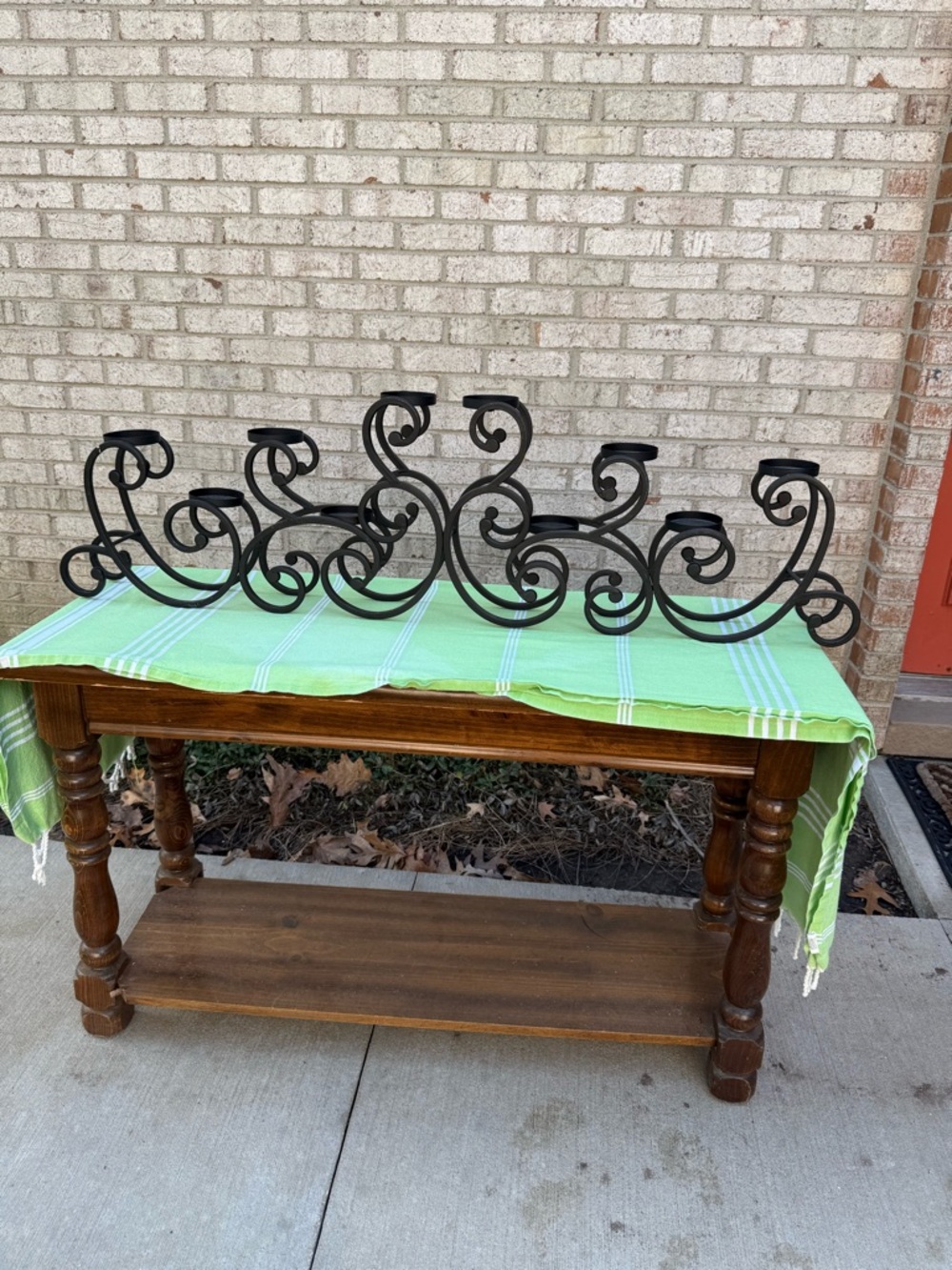 Black Scrollwork Metal Candle Holder Centerpiece comes with candle snuffler
